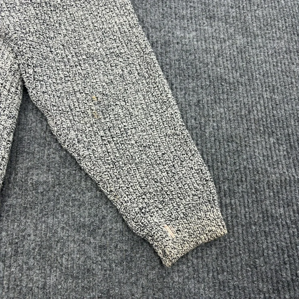 Old Glory Sweater Mens L White Black 100% Cotton Henley Knit Pullover‎ Casual